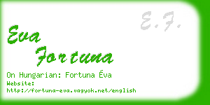 eva fortuna business card